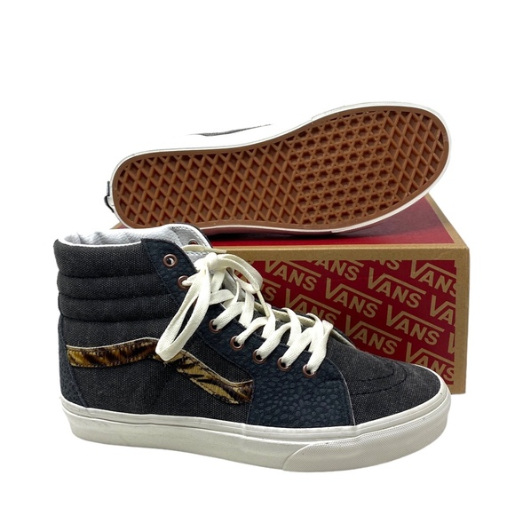 VANS Skate Sk8-Hi Shoe Gray Pony Suede Canvas Men Sneakers Casual High ALSU01657 - Picture 3 of 8